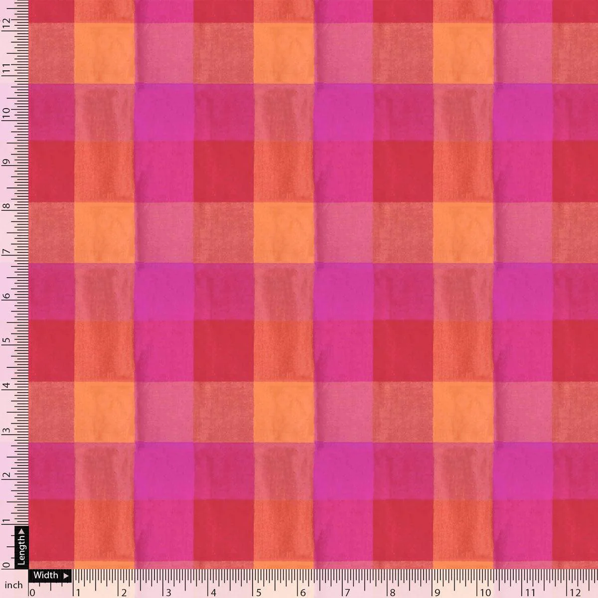Orange Buffalo Check Weightless Printed Fabric - Image 5