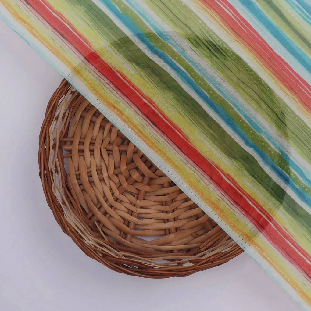 Organza Fabric Material with Multicolor Stripes - Image 2