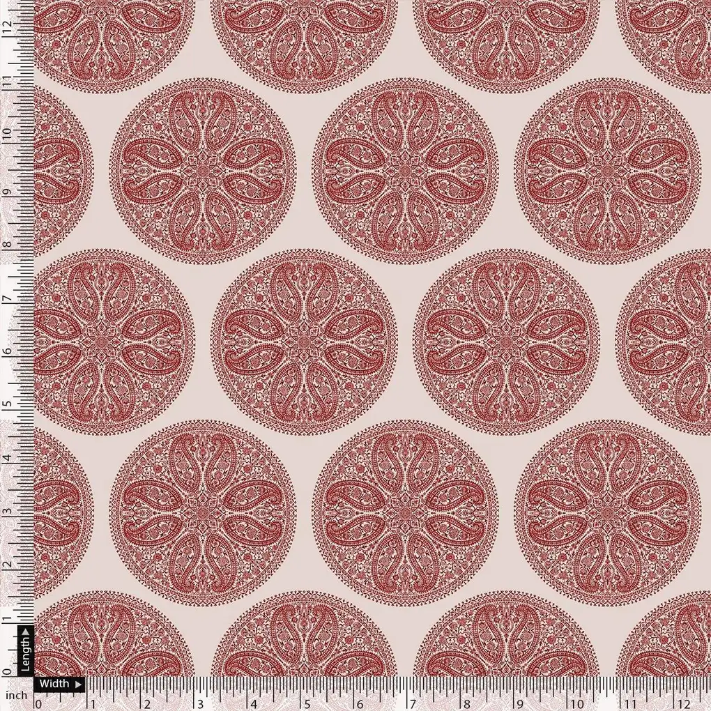 Oriental Paisley Patterns Digital Printed Fabric - Image 4