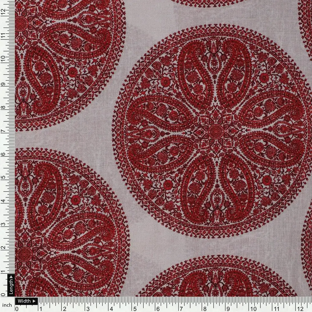 Oriental Paisley Patterns Digital Printed Fabric - Pure Cotton - Image 4