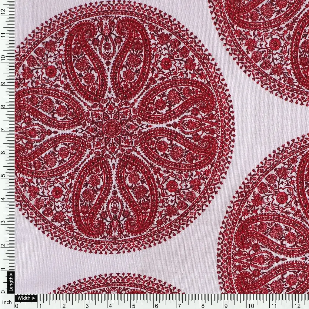 Oriental Paisley Patterns Digital Printed Fabric - Rayon - Image 4