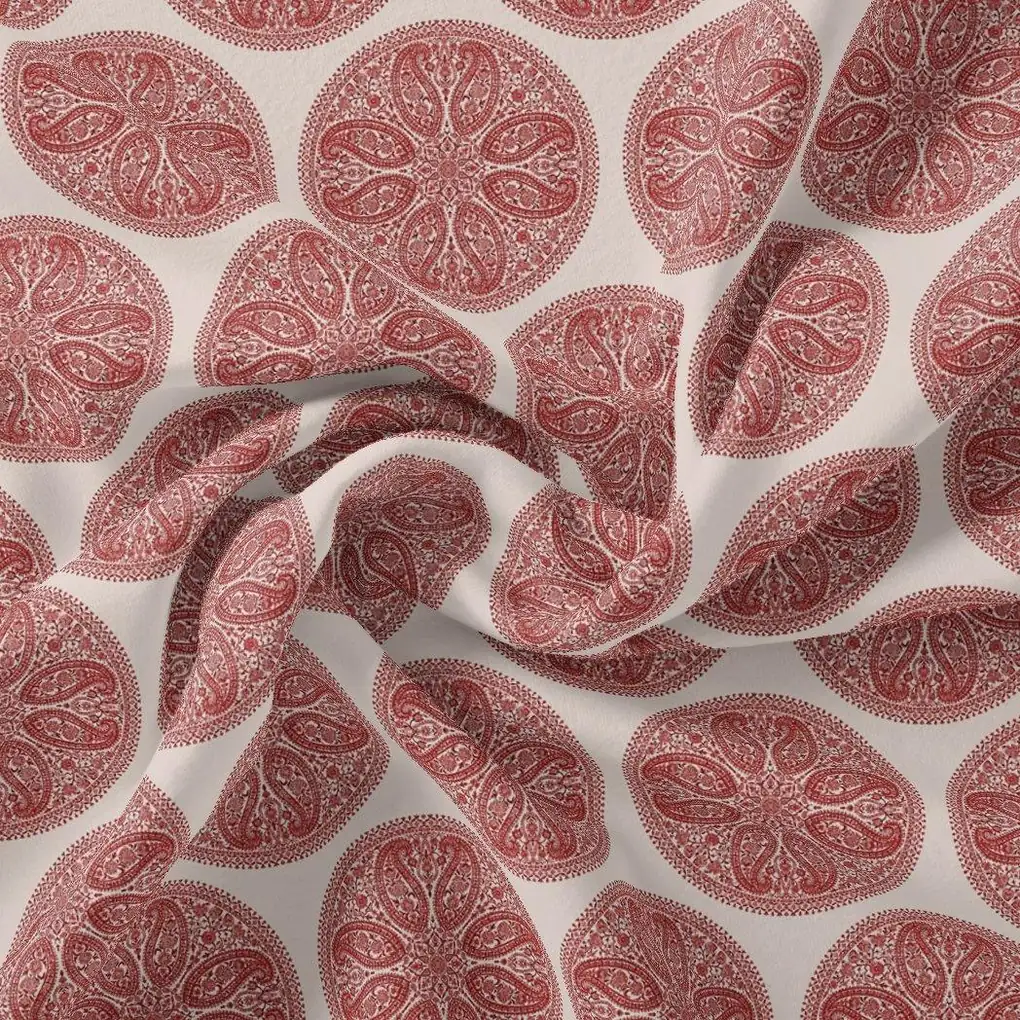 Oriental Paisley Patterns Digital Printed Fabric - Weightless - Image 3