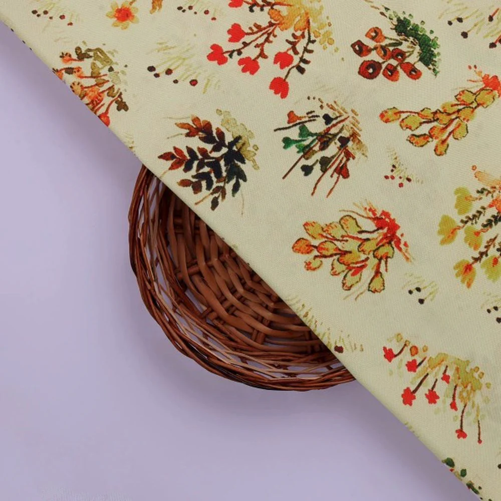 Painterly Autumn Ditsy Floral Printed Rayon Fabric - Image 2
