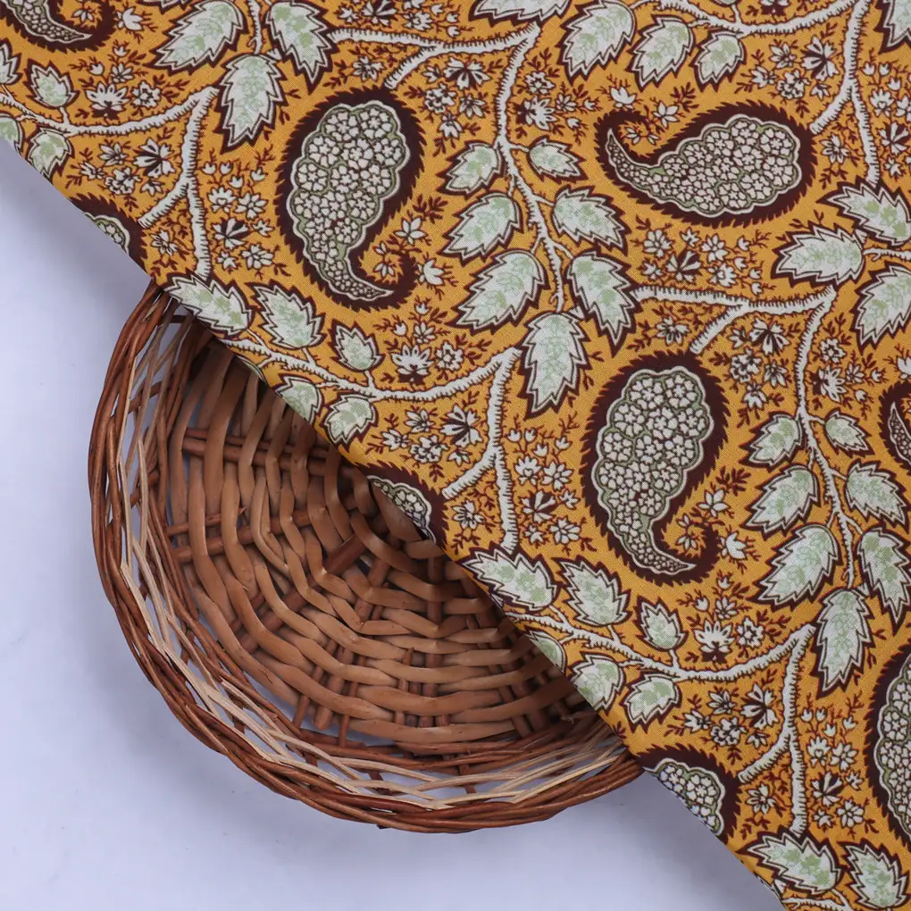 Paisley Floral Print Muslin Fabric - Image 2