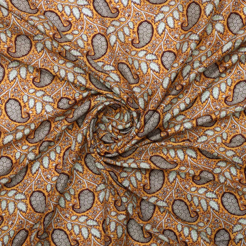 Paisley Floral Print Muslin Fabric - Image 3