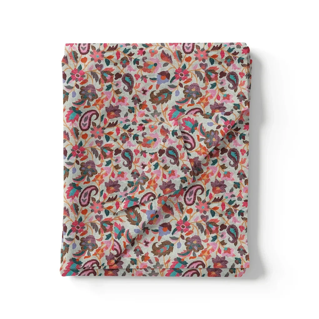 Paisley Multicolor Printed Pure Georgette Fabric - Image 3