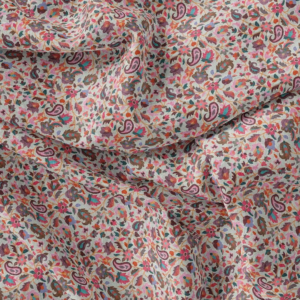 Paisley Multicolor Printed Pure Georgette Fabric - Image 4