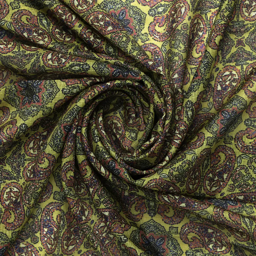 Paisley Print Kota Doria Fabric - Image 3