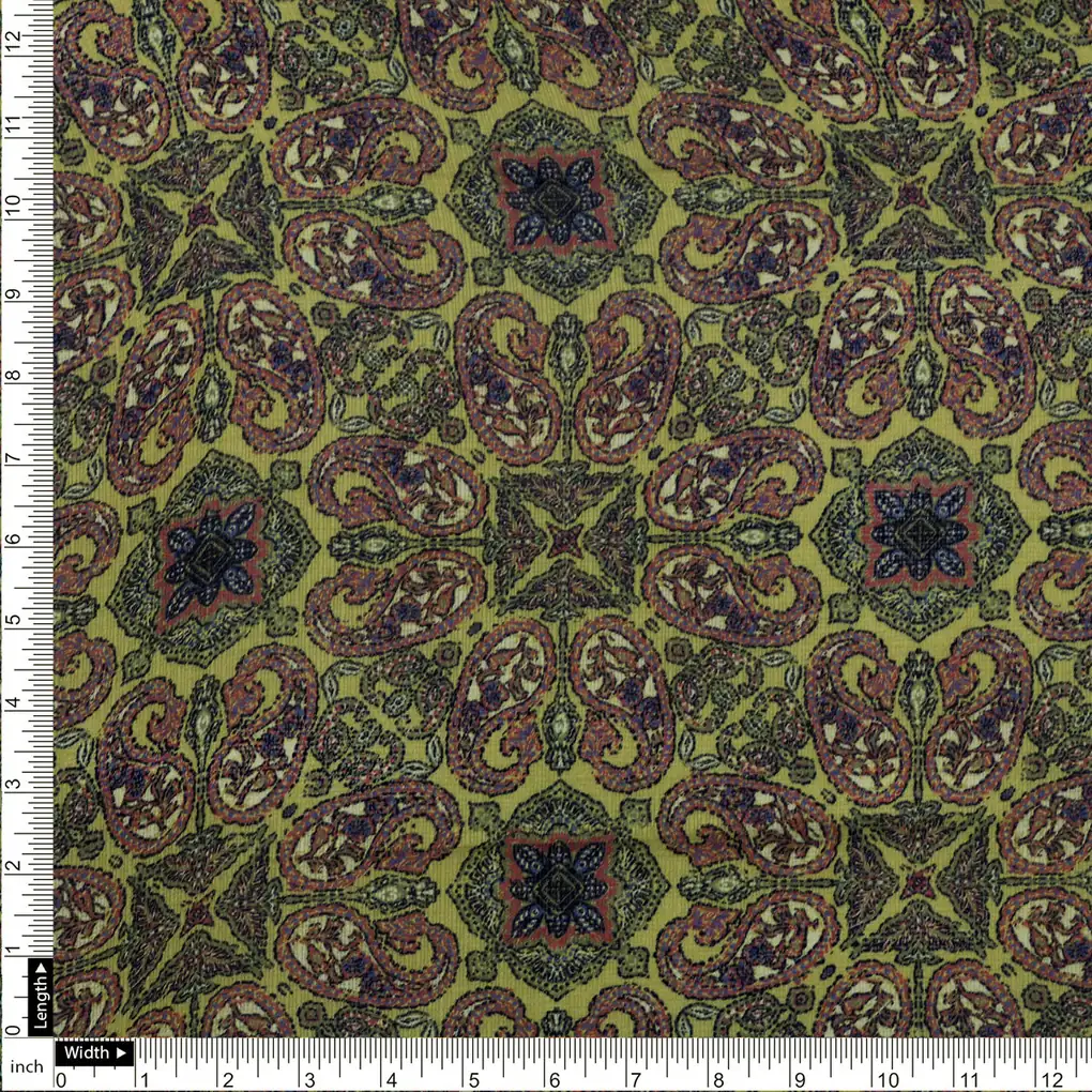 Paisley Print Kota Doria Fabric - Image 4