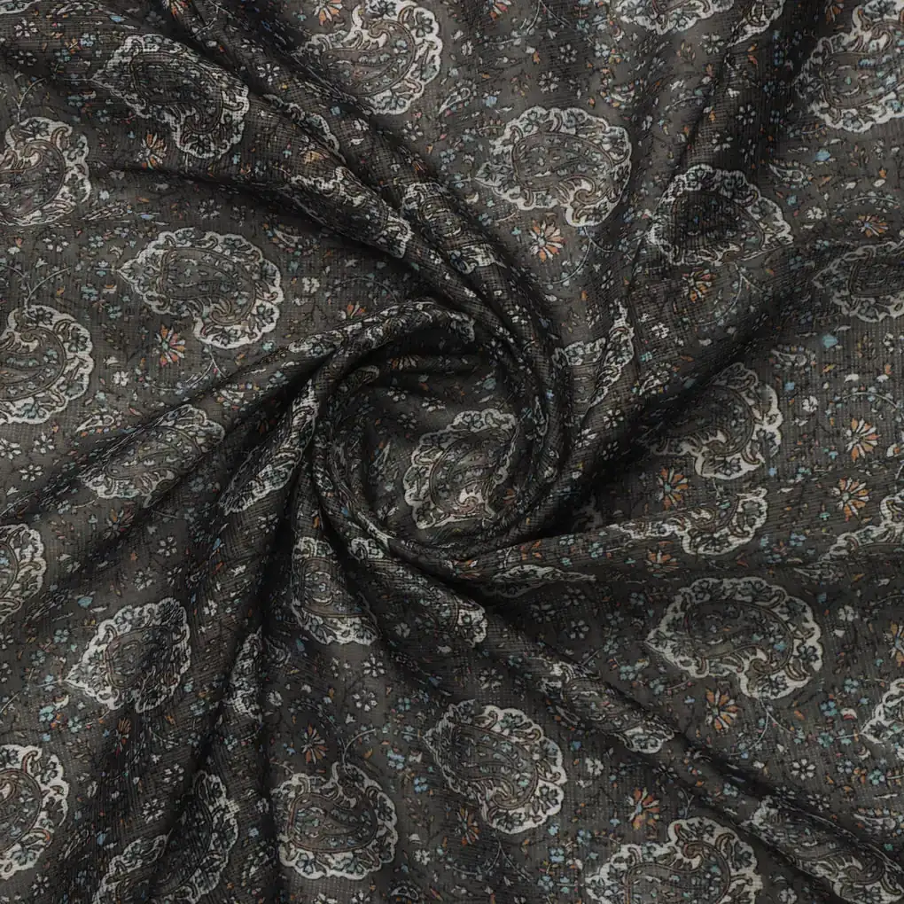 Paisley Print Kota Doria Fabric - Image 3