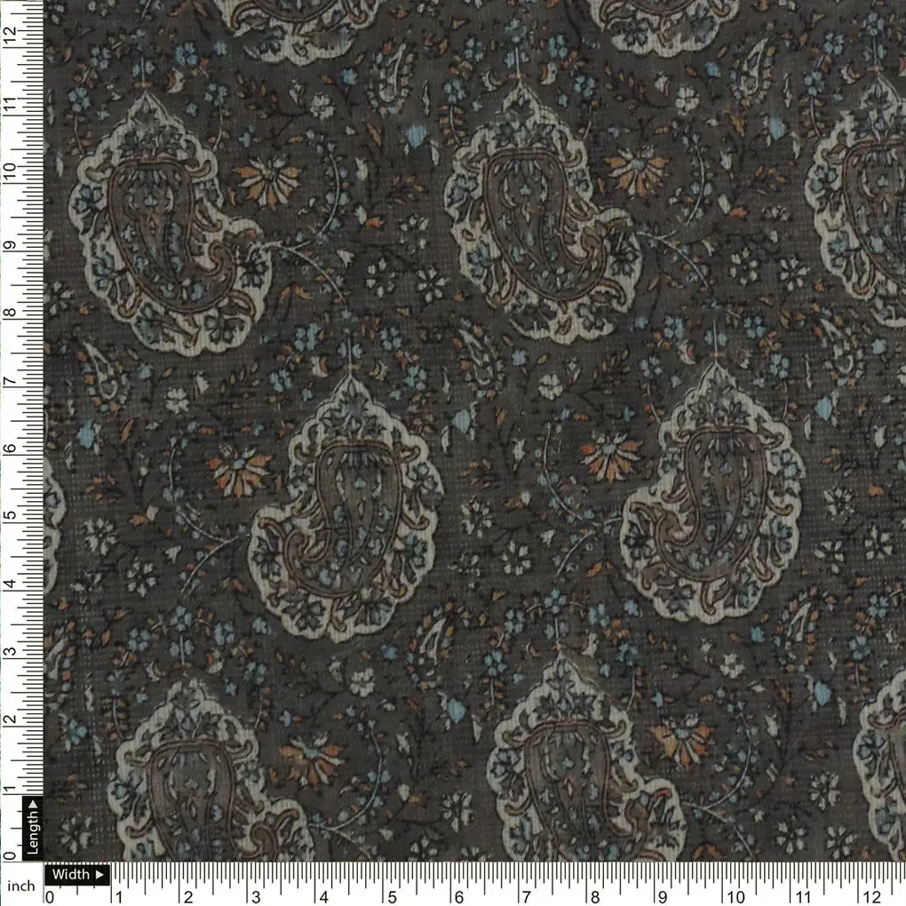 Paisley Print Kota Doria Fabric - Image 4