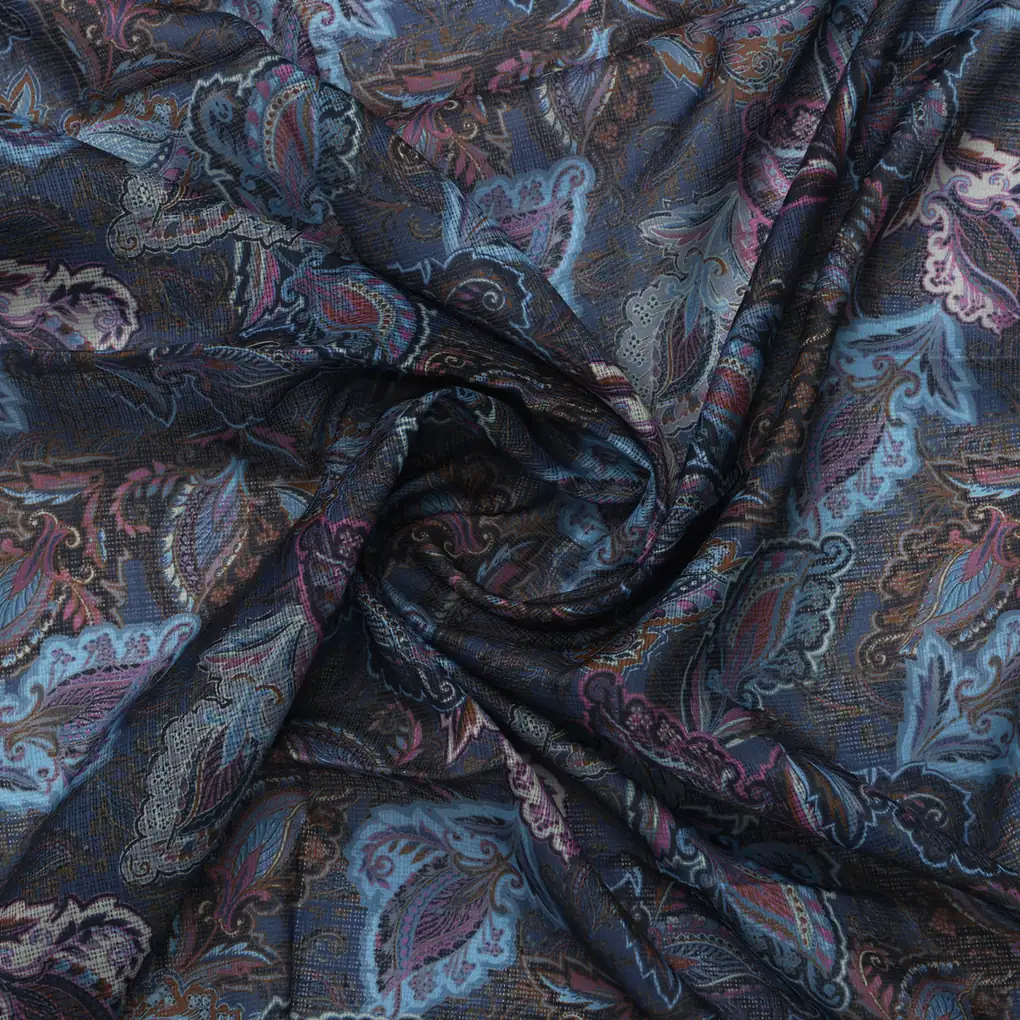 Paisley Print Kota Doria Fabric - Image 3