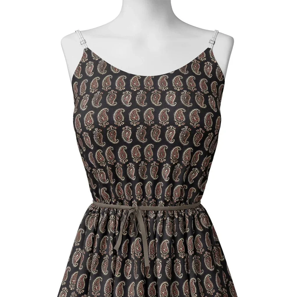 Paisley Seamless over Black Digital Printed Fabric - Image 2