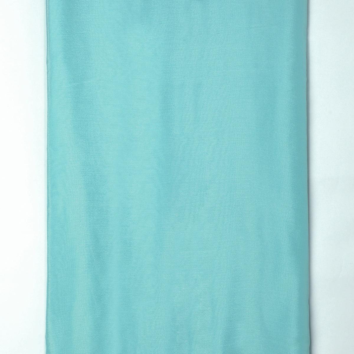 Pastel Blue Colour Pure Chinon Plain Dyed Fabric - Image 4