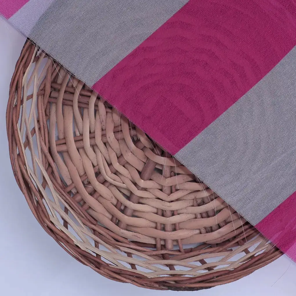 Peach And Pink Stripes Digital Printed Fabric  - Weightless - Image 2