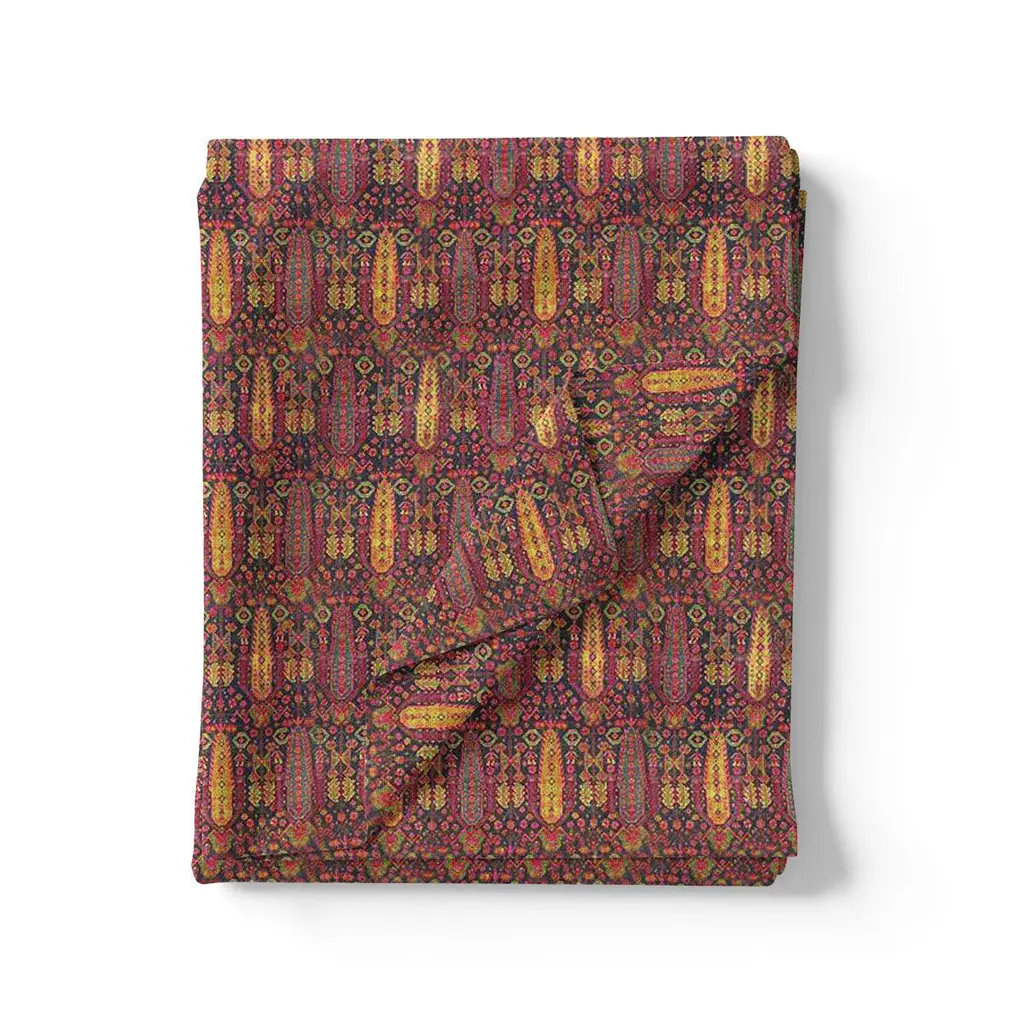Peach Blossom Oriental Pashmina Printed Fabric - Image 3