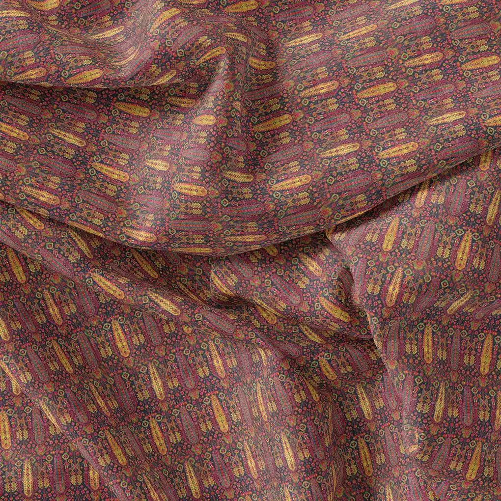 Peach Blossom Oriental Pashmina Printed Fabric - Image 4
