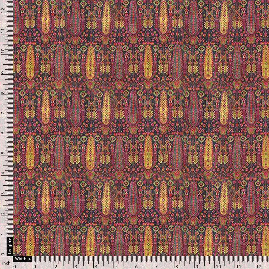 Peach Blossom Oriental Pashmina Printed Fabric - Image 5