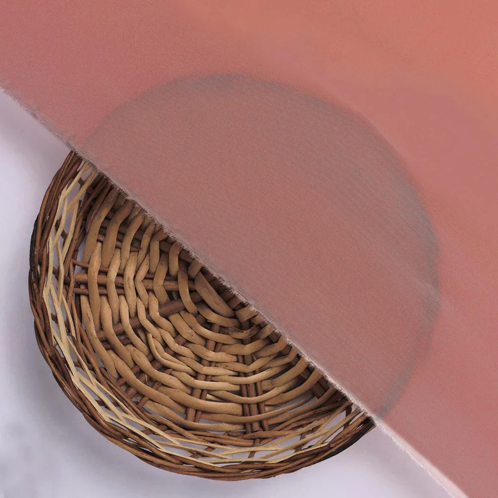 Peach Colour Pure Crepe Plain Dyed Fabric - Image 2