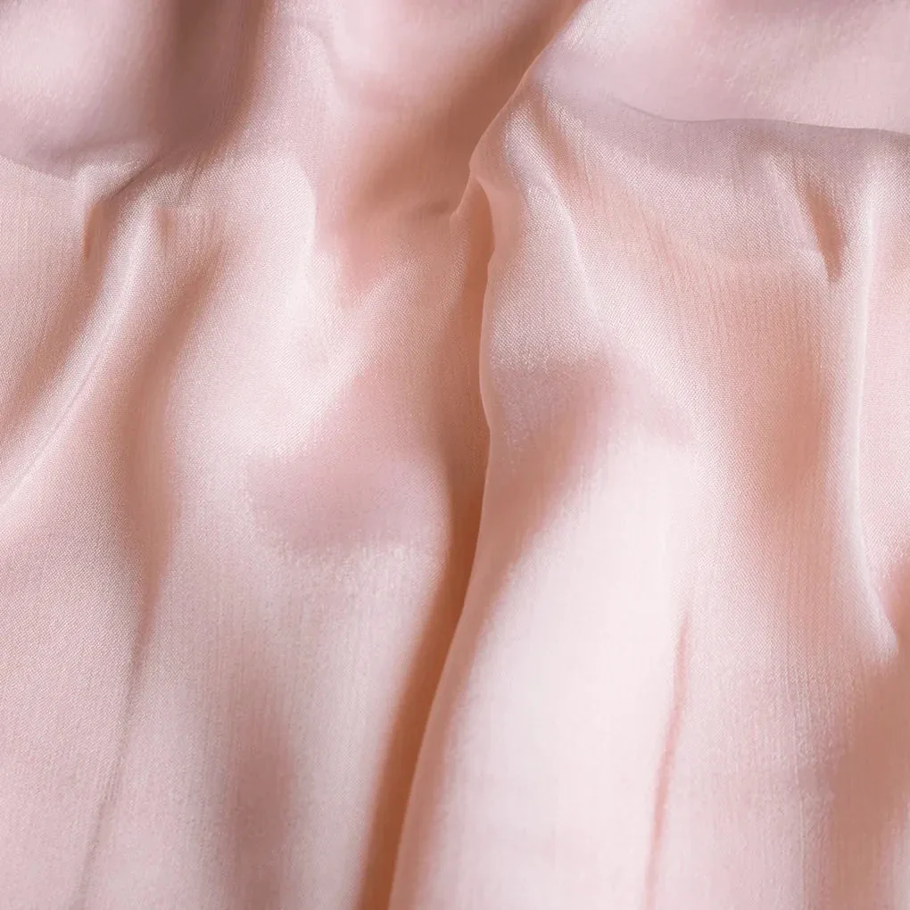 Peach Color Pure Chinon Plain Dyed Fabric - Image 2