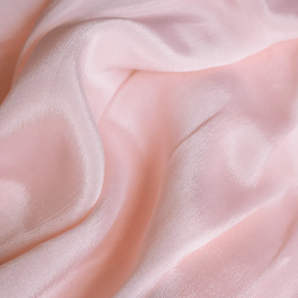 Peach Color Pure Chinon Plain Dyed Fabric - Image 3