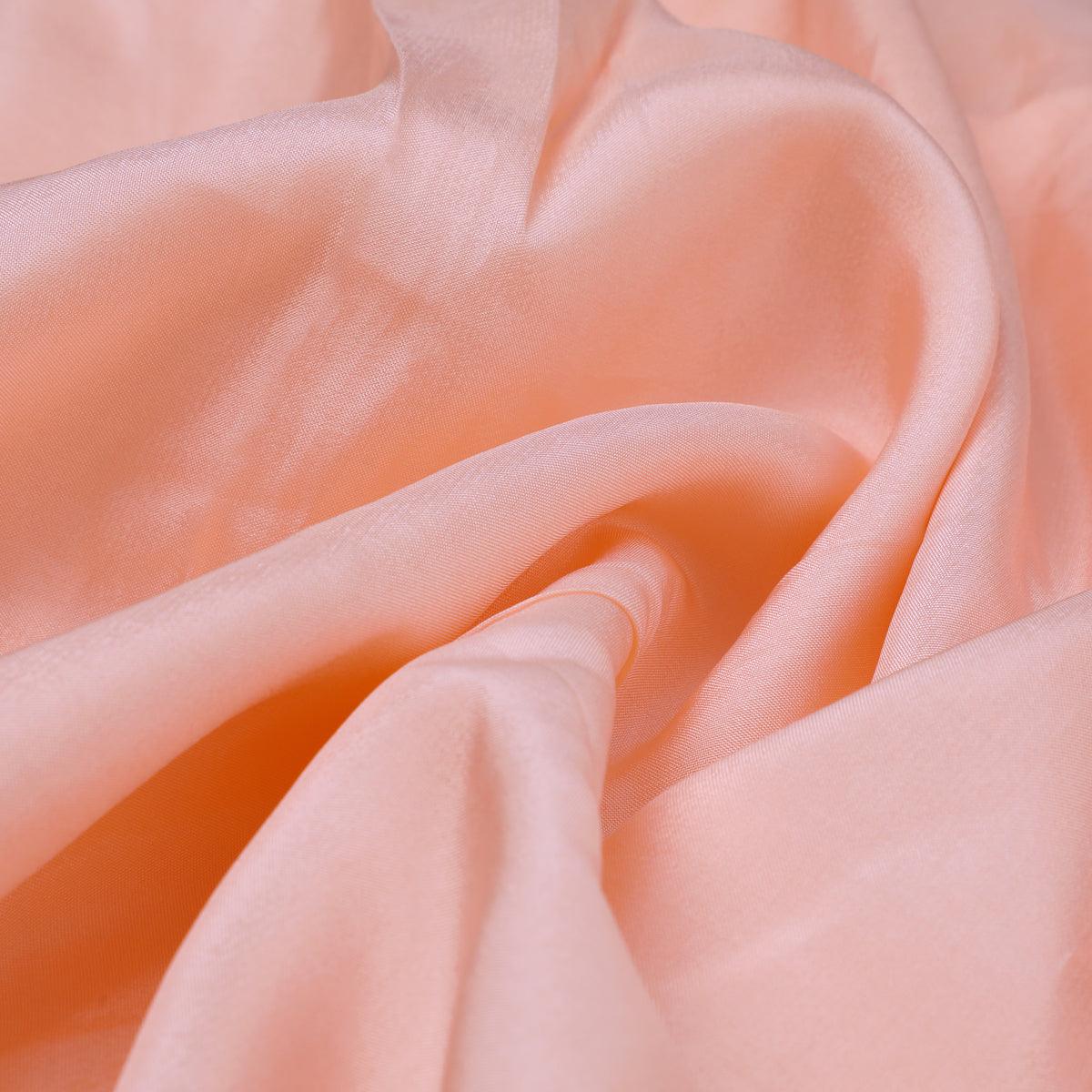Peach Colour Upada Silk Plain Dyed Fabric - Image 3