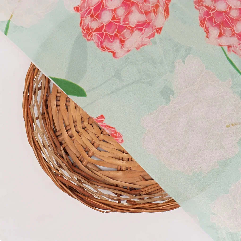 Peach Floral Crepe Fabric - Image 3