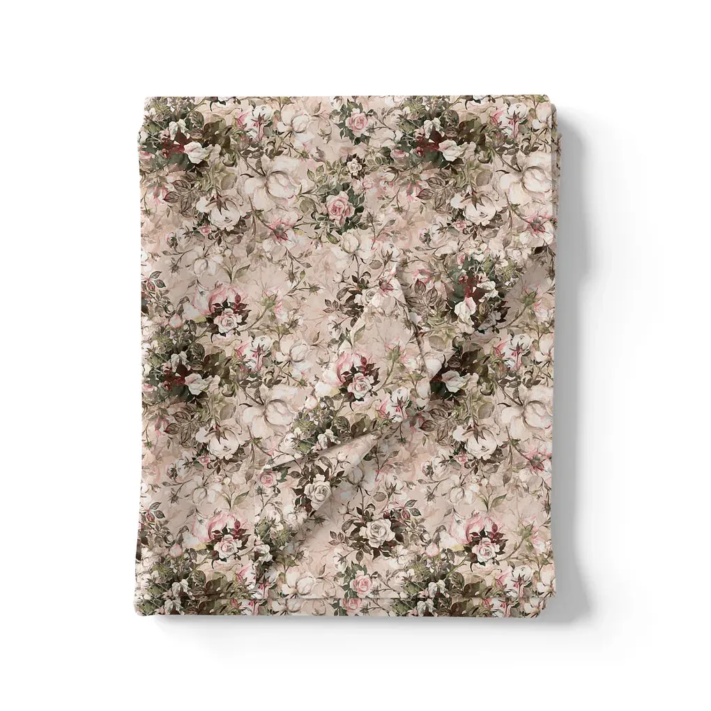 Maroon Floral Pure Cotton Printed Fabric Material - Image 3