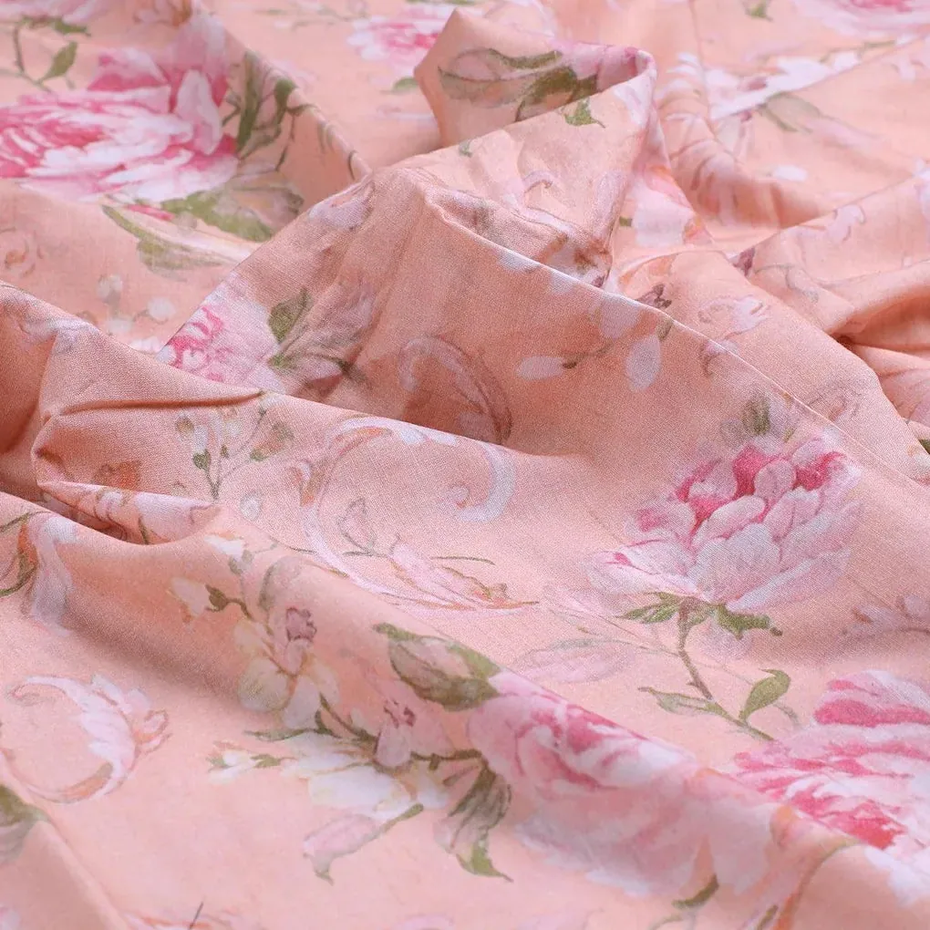Peach Flower Pure Cotton Printed Fabric - Image 3