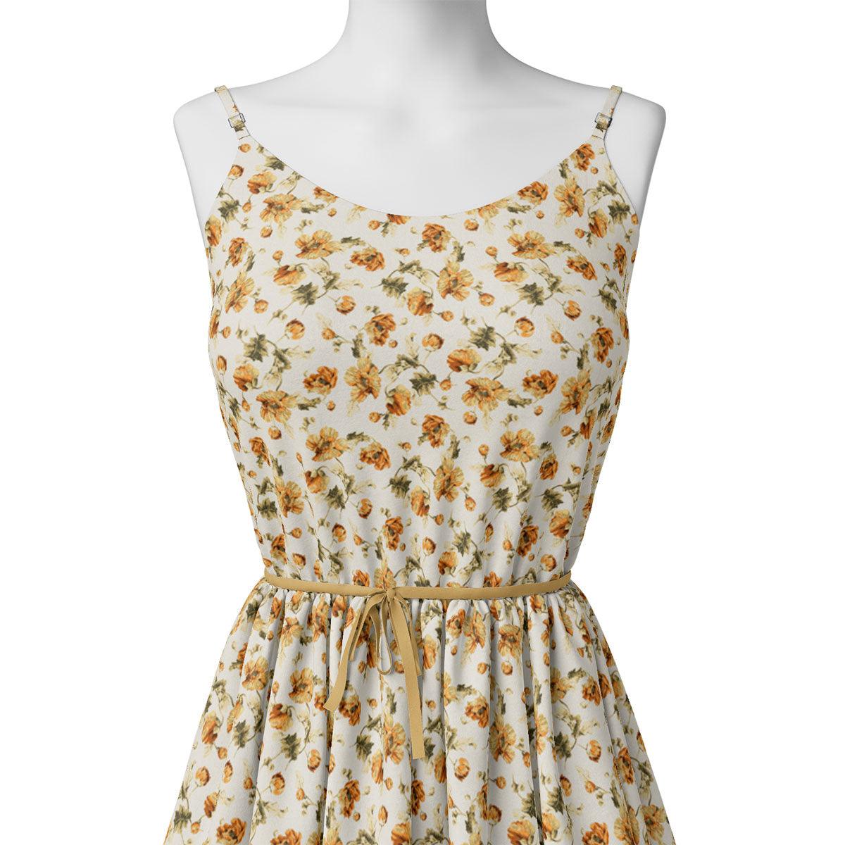 Peach Flower Weightless Printed Fabric - Image 2