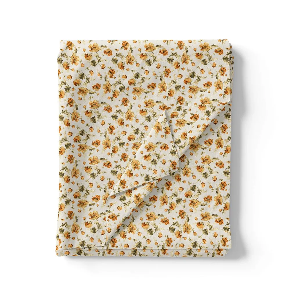 Peach Flower Weightless Printed Fabric - Image 3