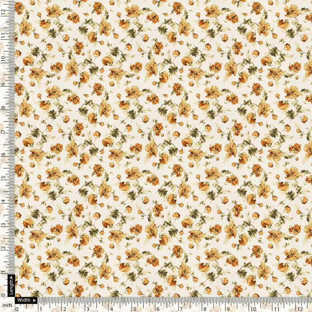 Peach Flower Weightless Printed Fabric - Image 5