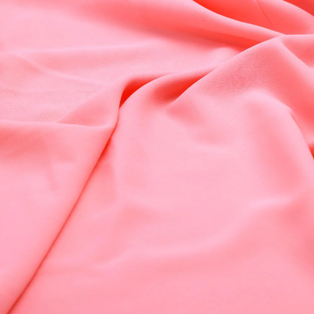 Peach Plain Georgette Solid Fabric - Image 3
