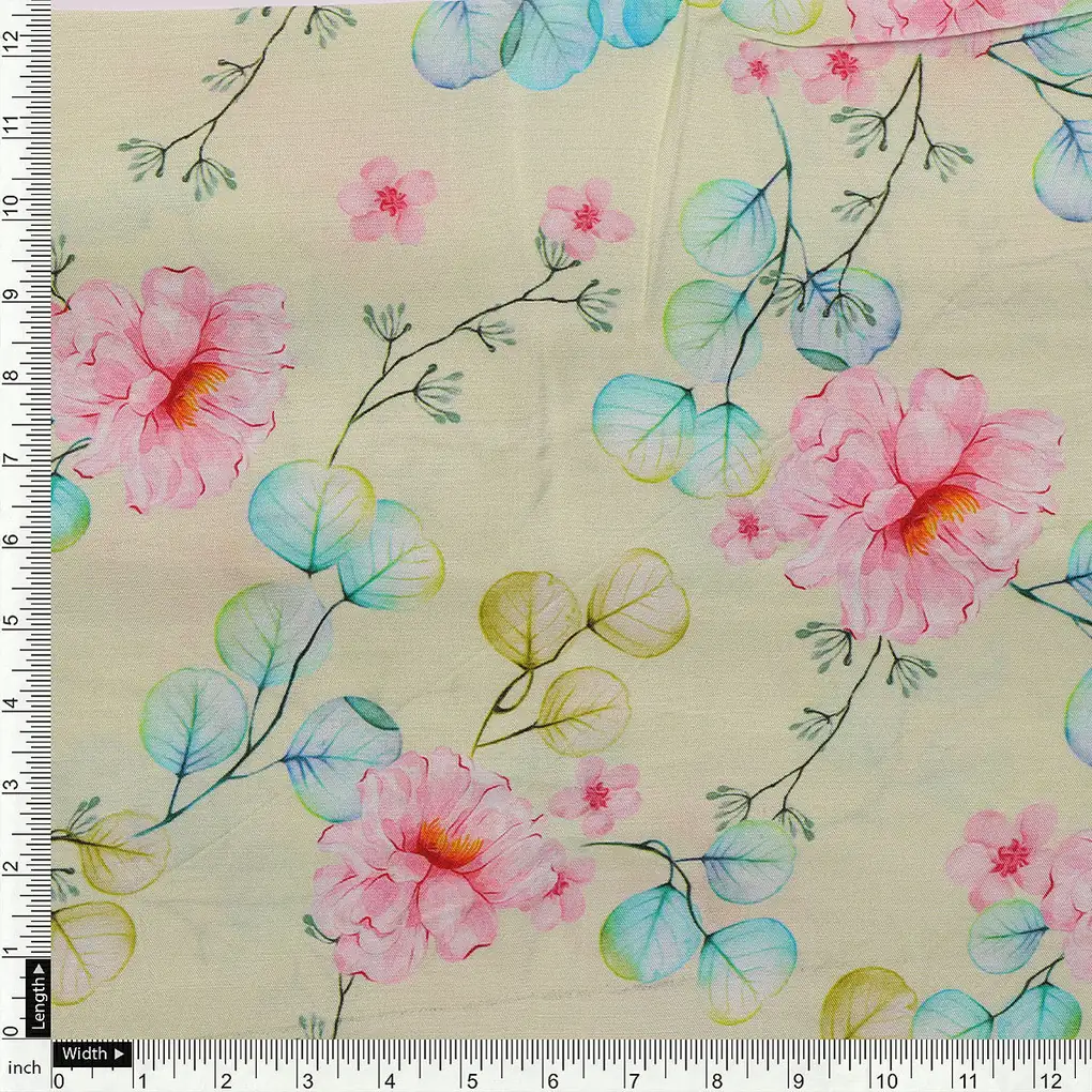 Peony Pink Flower Seamless Pattern Digital Printed Fabric - Pure Muslin - Image 4