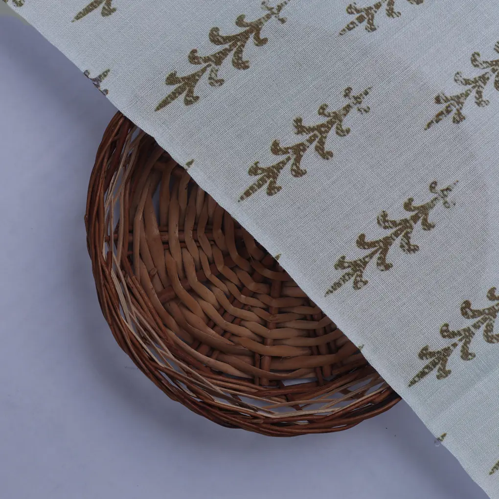 Pine Trees Printed Linen Fabric - Image 2