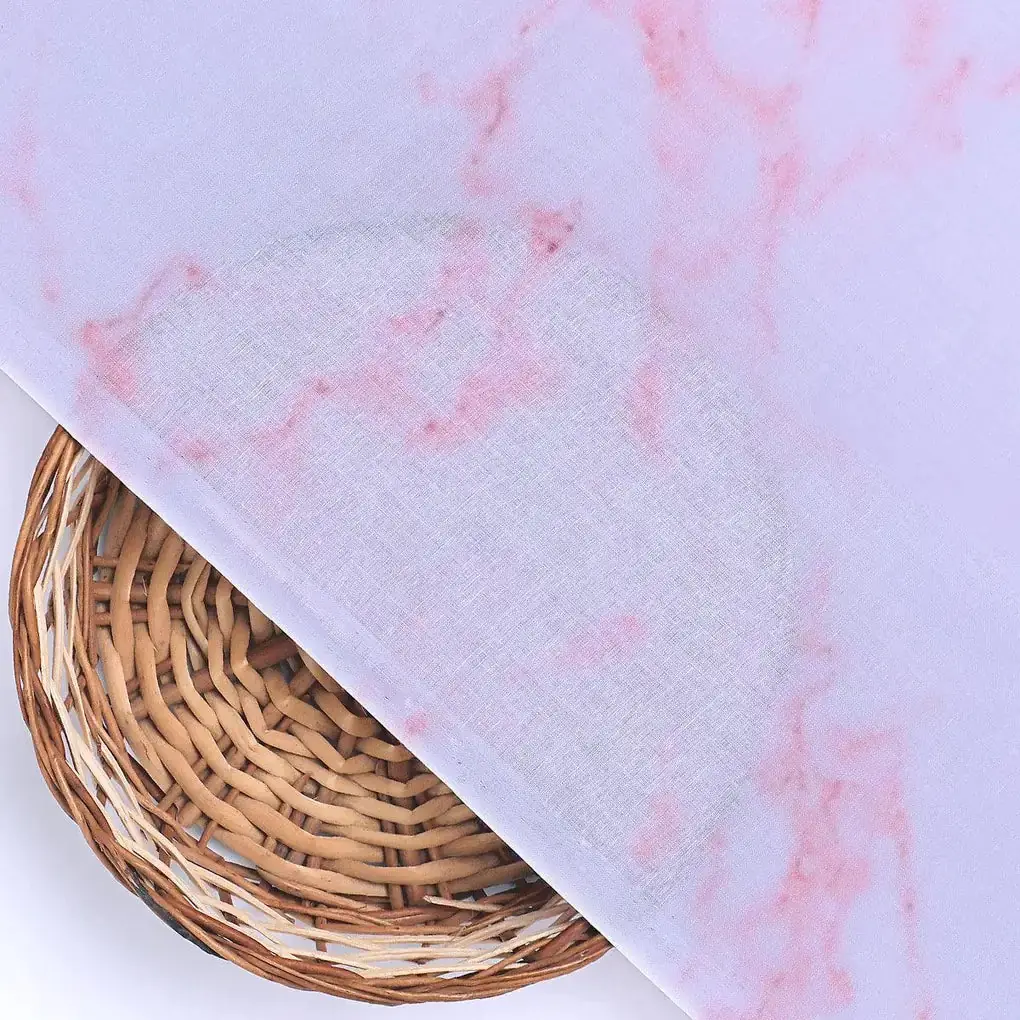 Pink Abstract Pure Cotton Printed Fabric - Image 2