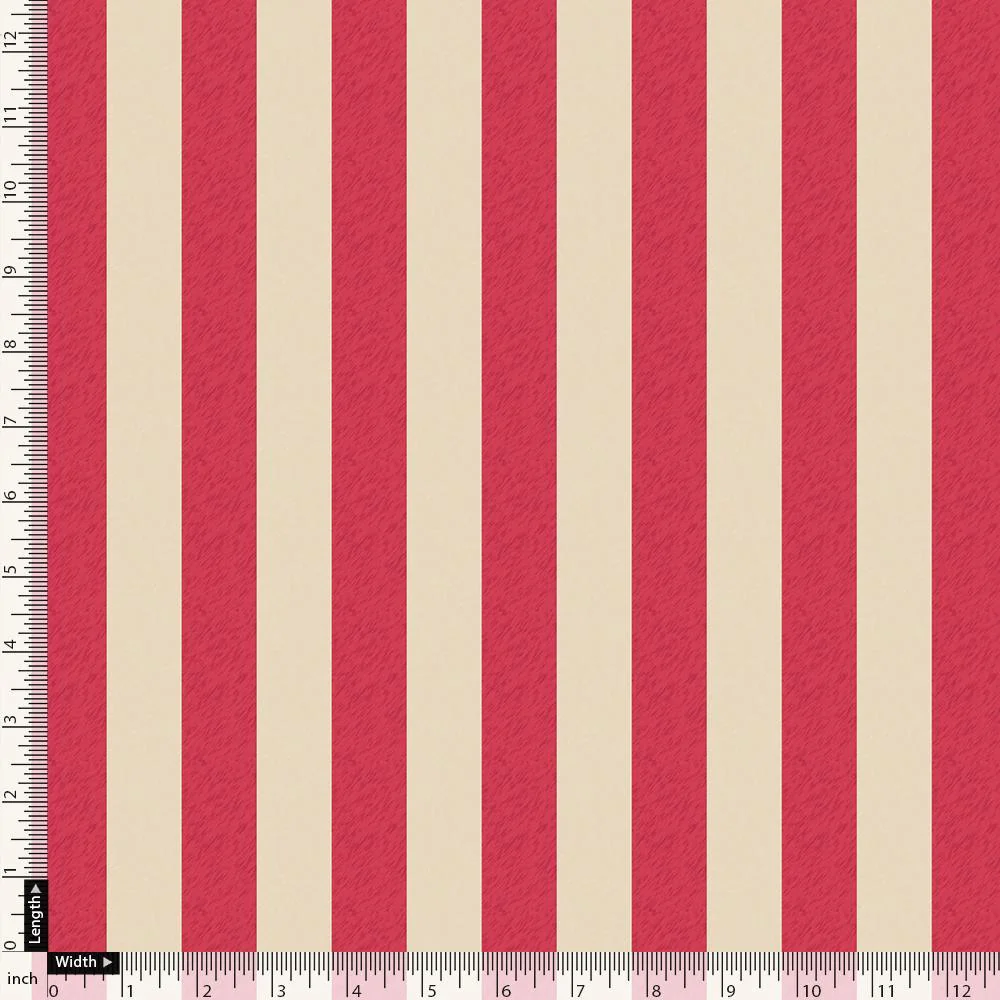 Pink And Offwhite Stripe Combo Digital Printed Fabric - Image 4