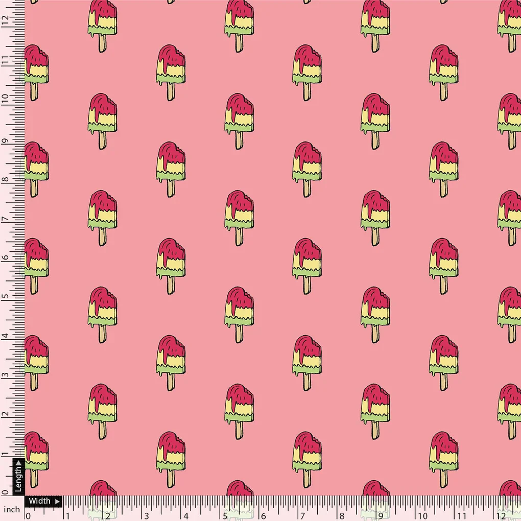 Pink and Red Popsicle Print Muslin Fabric for Kids - Image 3