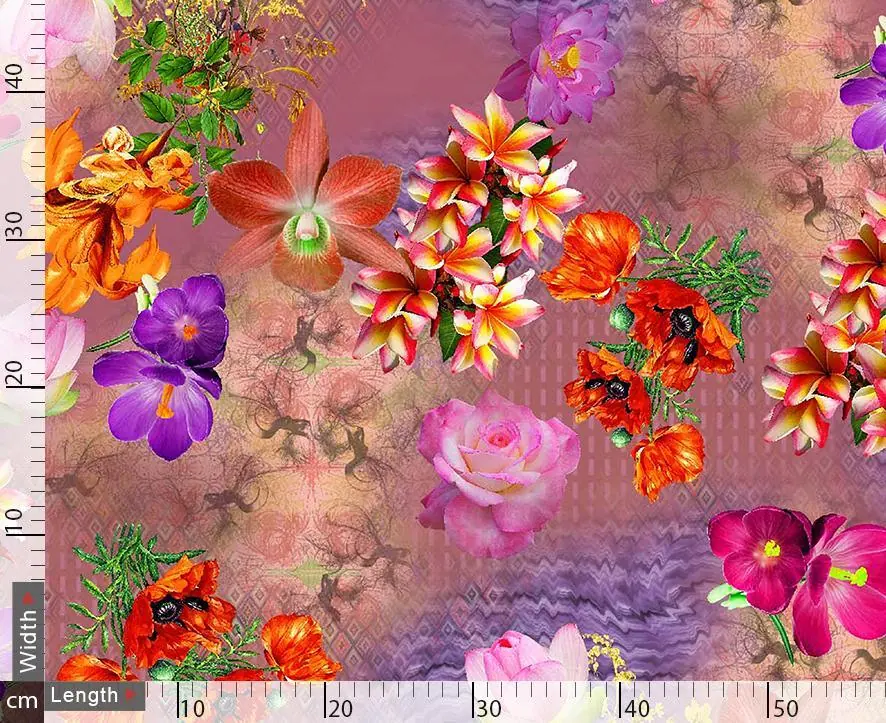 Pink And Violet Flowers Allover - Image 2