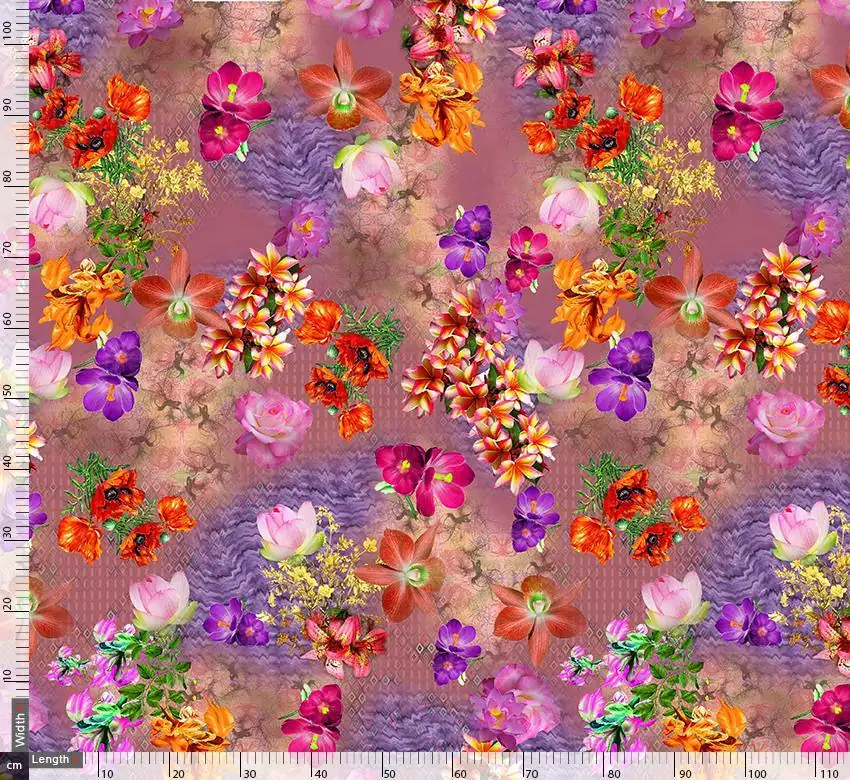 Pink And Violet Flowers Allover - Image 3