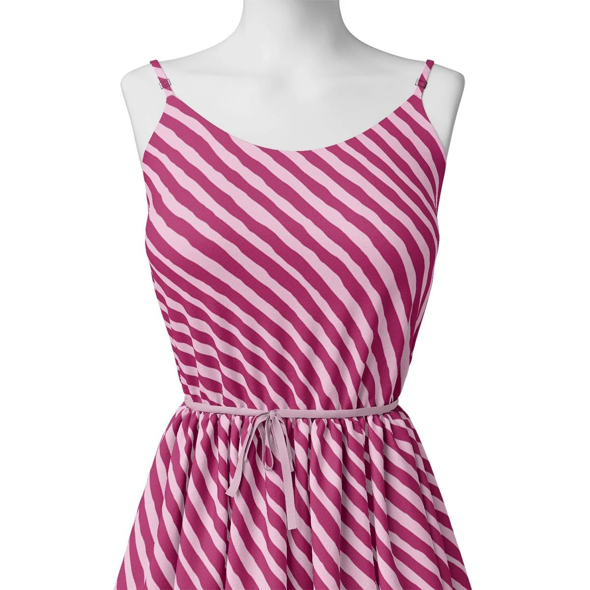 Pink Breton Stripes Pattern Digital Printed Fabric - Image 2