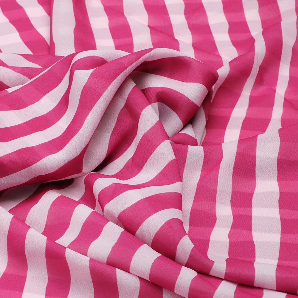 Pink Breton Stripes Pattern Digital Printed Fabric - Weightless - Image 3