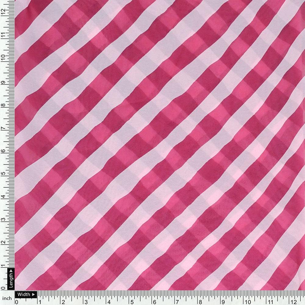 Pink Breton Stripes Pattern Digital Printed Fabric - Weightless - Image 4