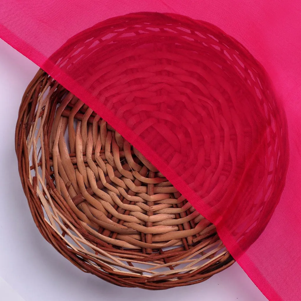 Pink Colour Pure Organza Plain Dyed Fabric - Image 4