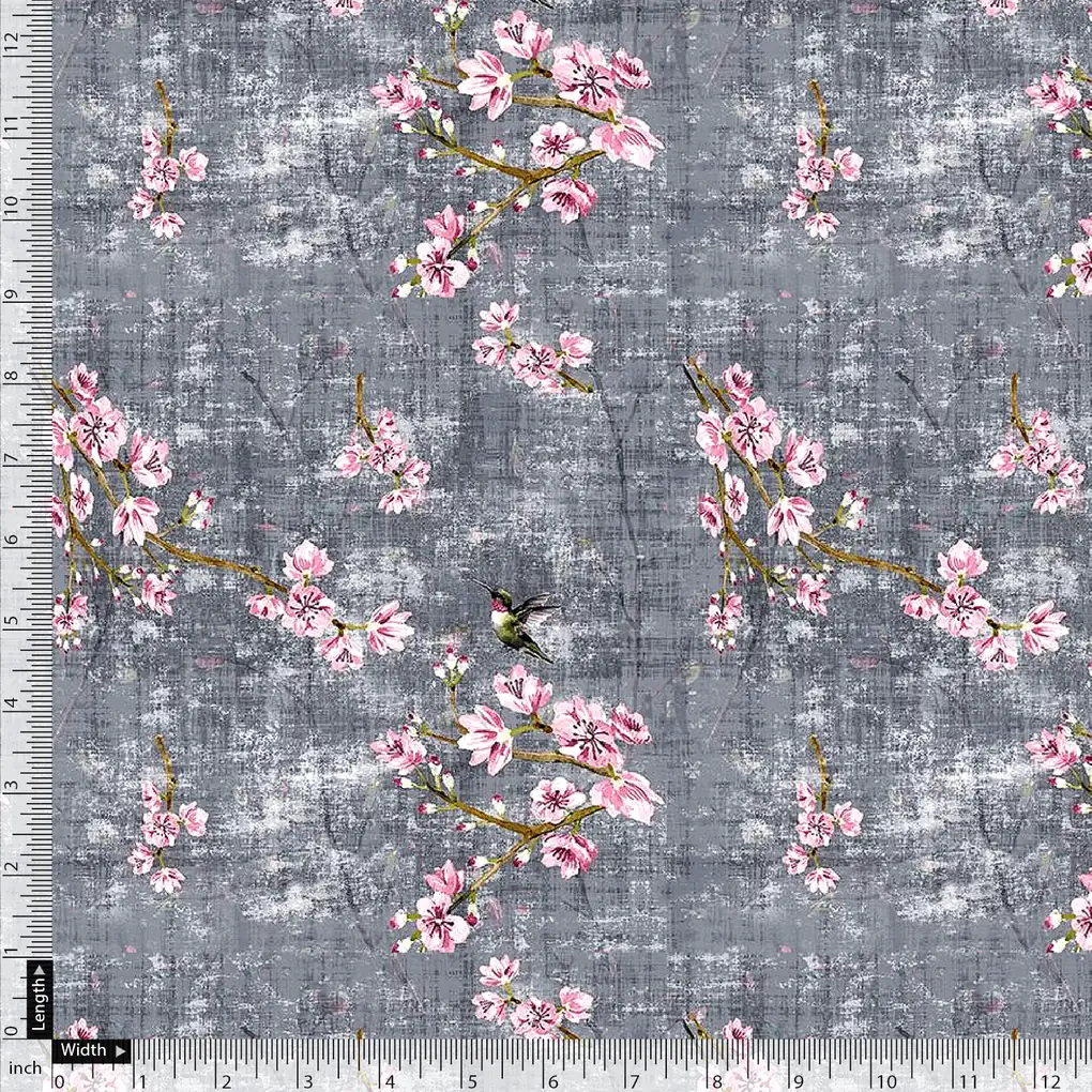 Pink Ditsy Pure Georgette Printed Fabric Material - Image 5