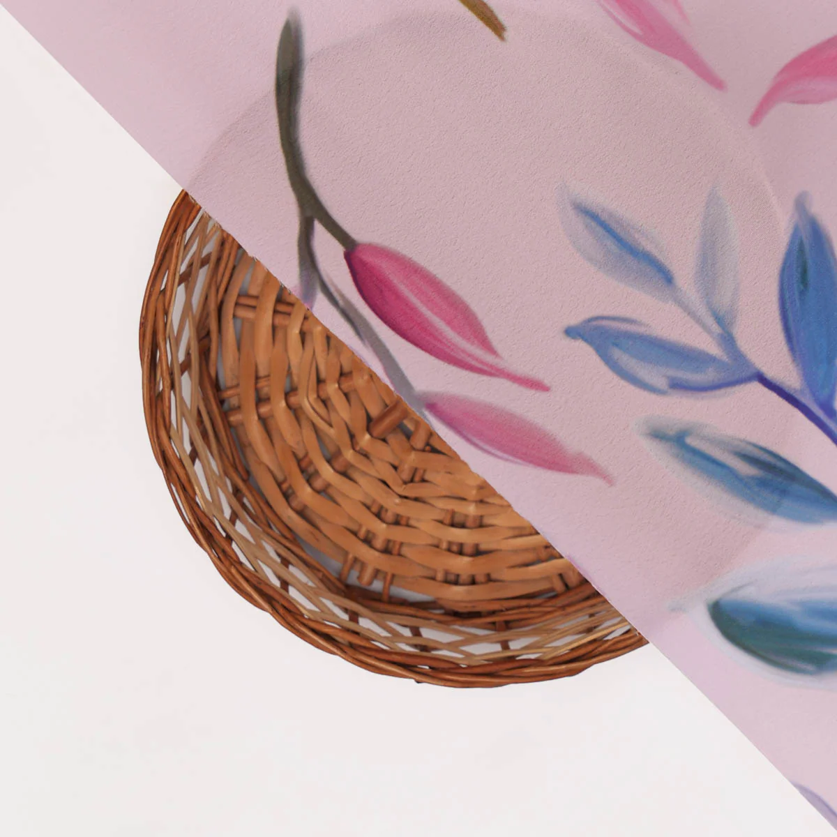 Pink Floral French Crepe Fabric - Image 3