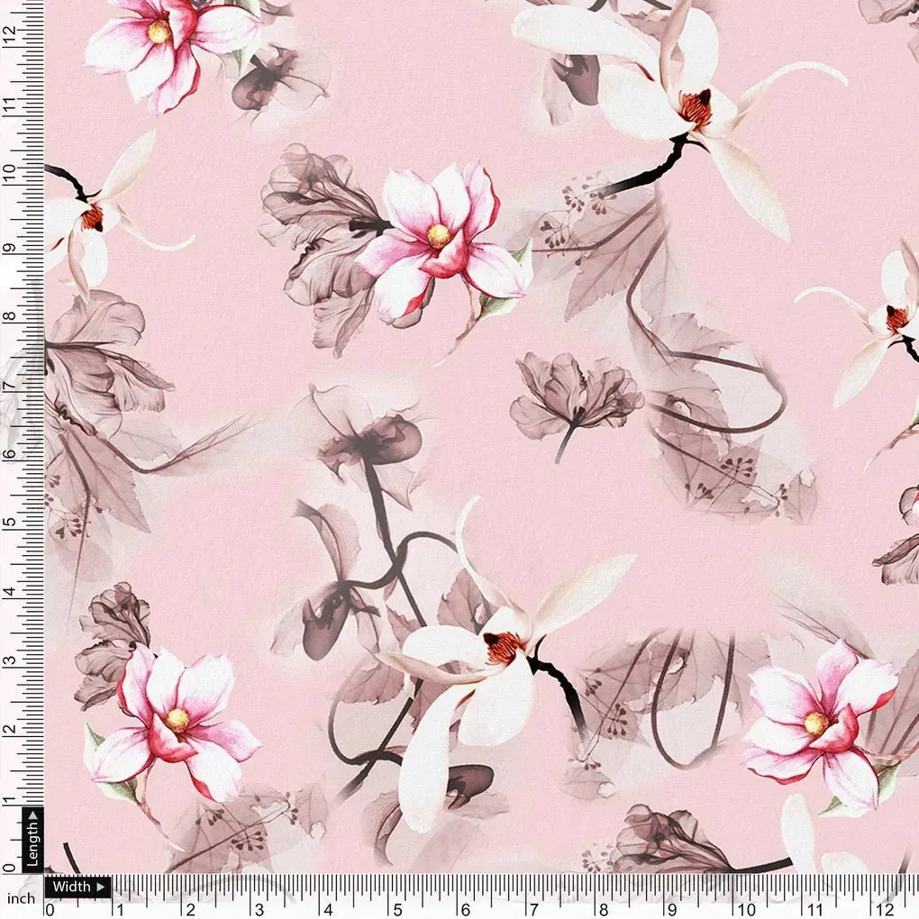 Pink Floral Digital Printed Fabric - Image 4