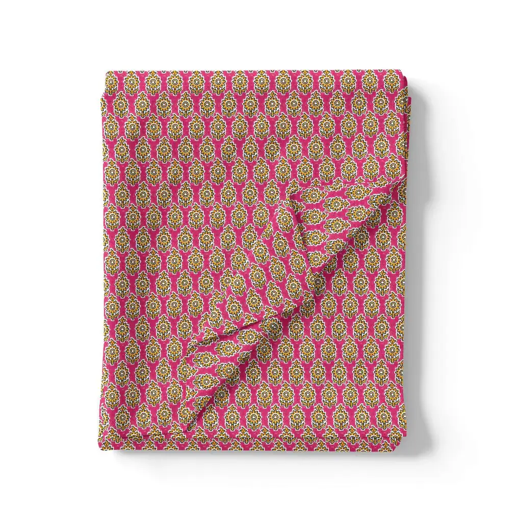 Pink Flower Pashmina Printed Fabric - Image 3
