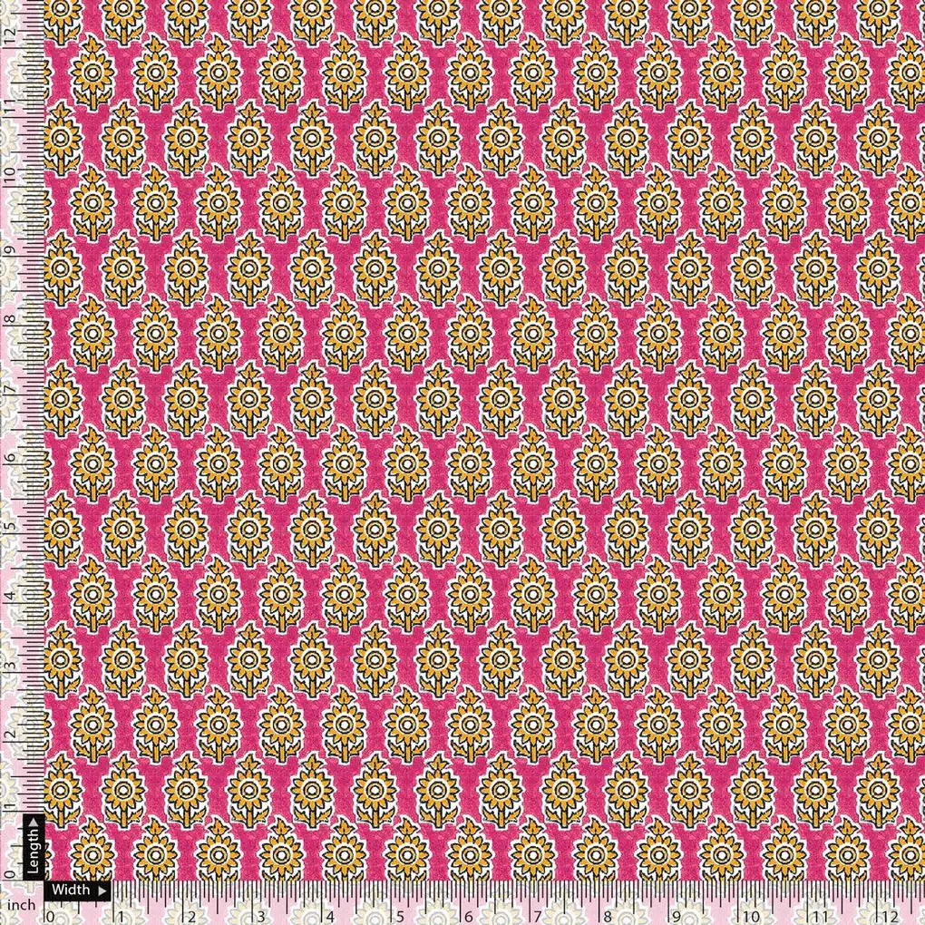 Pink Flower Pashmina Printed Fabric - Image 5