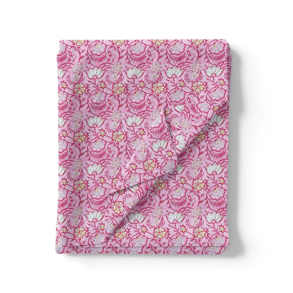 Pink Jecobean Silk Crepe Printed Fabric - Image 3
